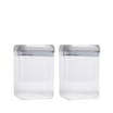 Kitchen Solutions 2 Square Lock Storage Containers 1.7l - Grey