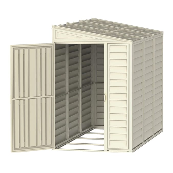 StoreMore Saffron Lean-To Vinyl Garden Shed with Foundation Kit 4x8ft