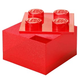 LEGO Brick Shaped Storage Box - Clear Red