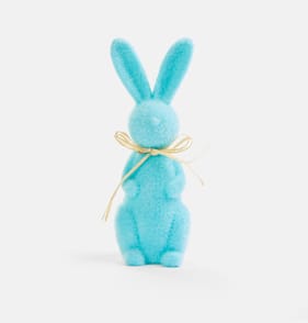 Hoppy Easter Flocked Rabbit 12" - Blue