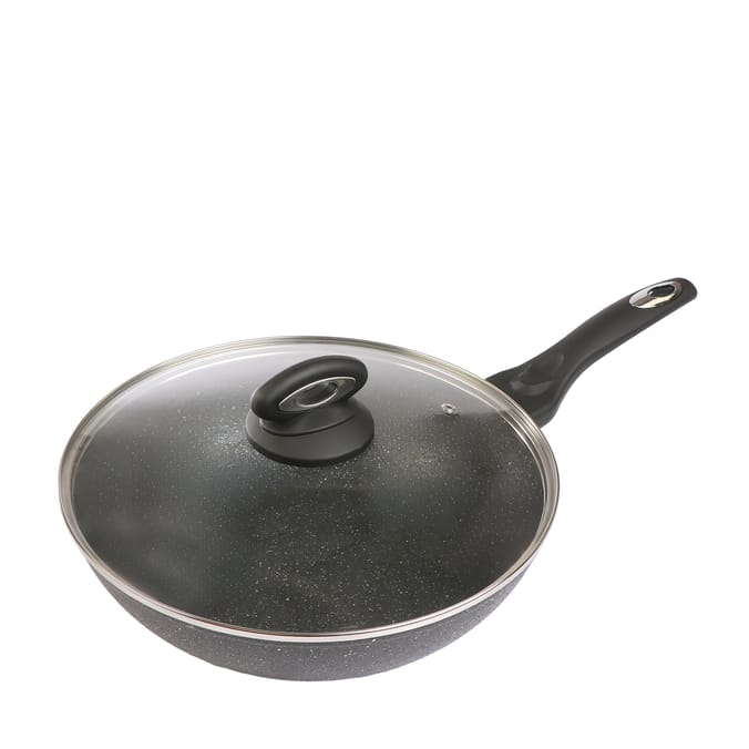 Kitchen 28cm Aluminium Wok With Lid