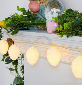  Hoppy Easter Easter Egg String Lights 10 Pack - Natural 