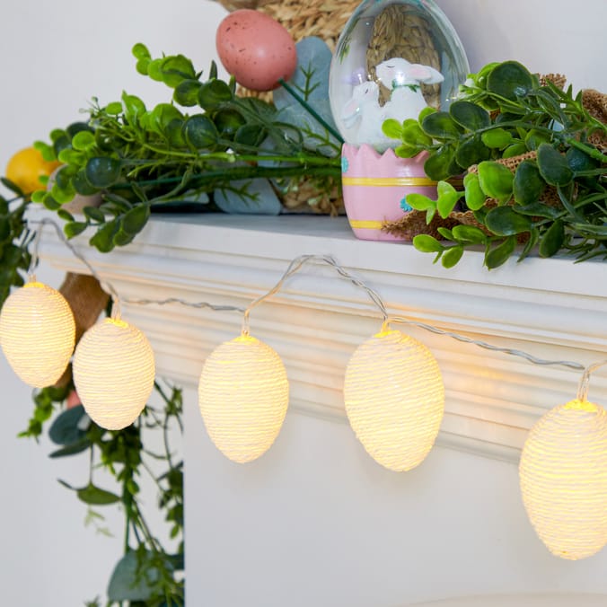 Hoppy Easter Easter Egg String Lights 10 Pack - Natural