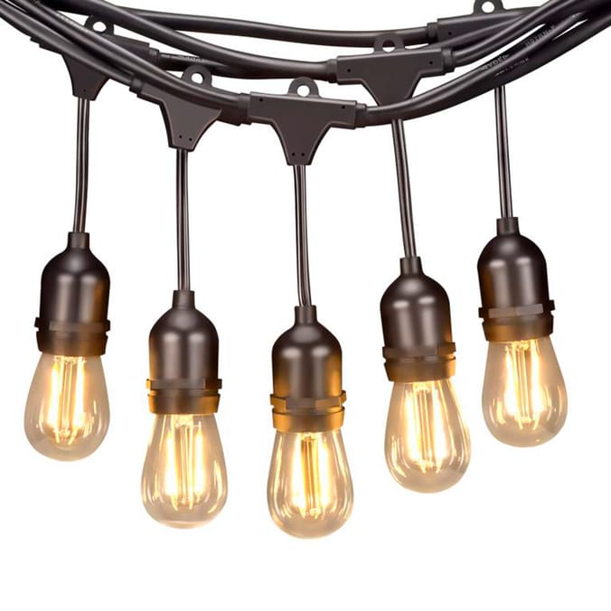 Prestige 14.6m LED Glass Bulb Festival Lights Warm White