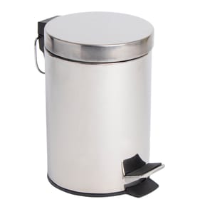 Bathroom Chrome Pedal Bin 3l - Silver