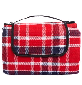 Lakescape Check Deluxe Picnic Blanket - Red