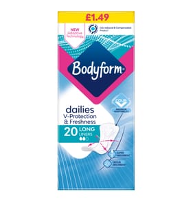 Bodyform Dailies Cour-V Long Panty Liners 20 pack