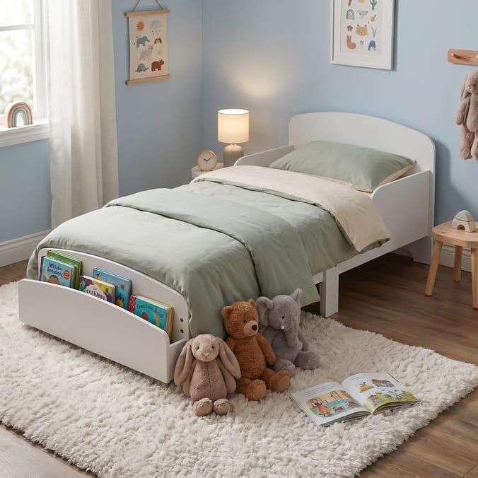 Liberty House Toys Toddler Bed With Built-In Bookshelf