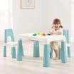 Liberty House Toys Kids Height Adjustable Table and Two Chairs Set - White & Green