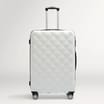 Salisbury Embossed Quilted Shell Suitcase - Off White