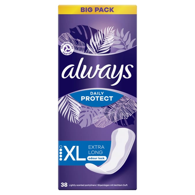 Always Daily Protect Extra Long Liners Odour Lock 38s