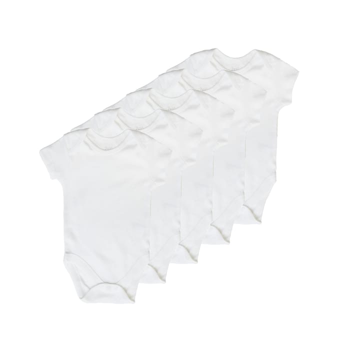 Pure Baby White Baby Body Suit 5 Pack
