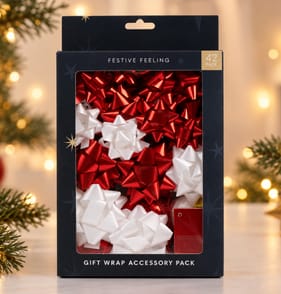 Festive Feeling Gift Wrap Accessory 42 Pack - Red