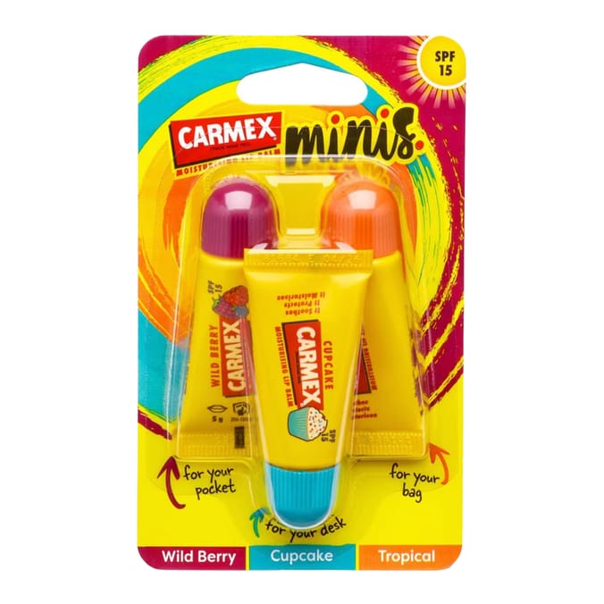 Carmex Mini Tube Trio Lip Balms SPF15