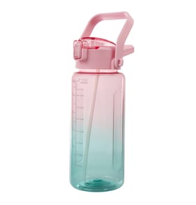 Hydrate 2L Tracker Water Bottle  - Pink/Green Ombre 