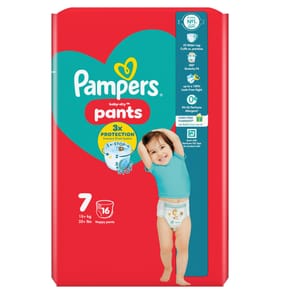 Pampers Baby-Dry Nappy Pants 16's Size 7