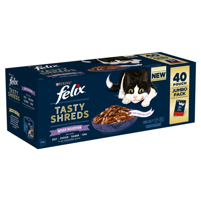 Felix Tasty Shreds Mixed Selection Wet Cat Food 40 x 80g