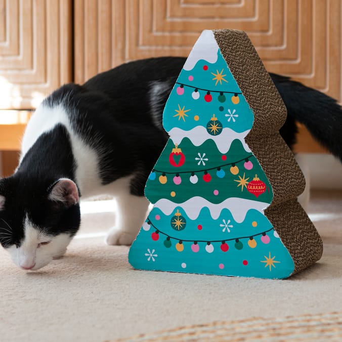 Festive Paws Scratch Tree - Xmas Tree