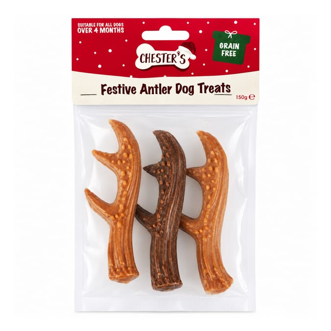 Chester's Festive Antler Dog Treats 150g 