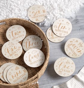 Lets Party Wooden Baby Milestones