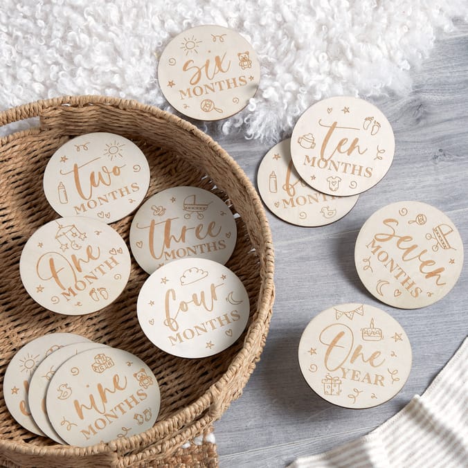 Lets Party Wooden Baby Milestones