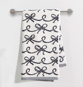 The Lifestyle Edit Black Bow Hand Towel