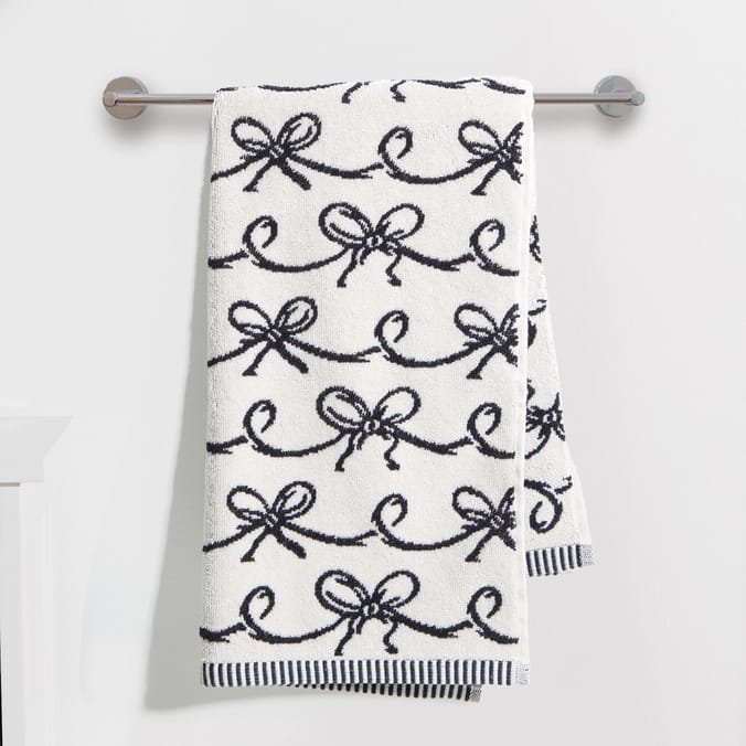 The Lifestyle Edit Black Bow Hand Towel