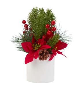 Festive Feeling Christmas Potted Foliage - White