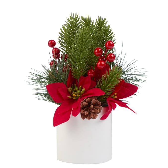 Festive Feeling Christmas Potted Foliage - White