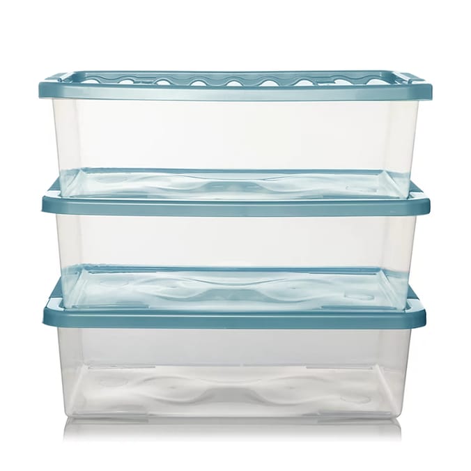 Everyday Essentials 32 Litre Under Bed Storage Boxes 3 Pack