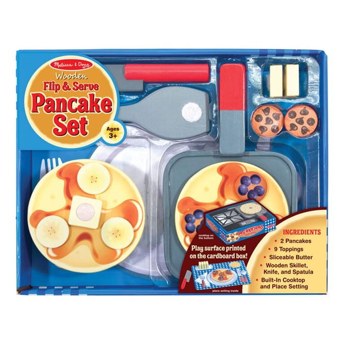 Melissa & Doug Wooden Flip & Serve Pancake Set