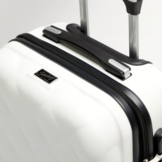 Salisbury Embossed Quilted Shell Suitcase - Off White