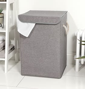 Home Collections Folding Laundry Hamper - Grey