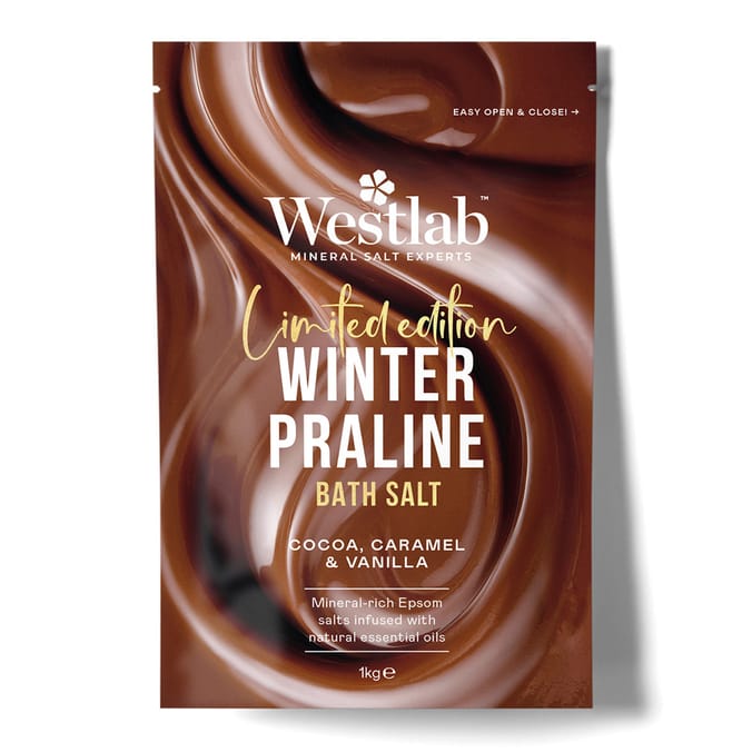Westlab Winter Praline Bath Salts 1kg - Cocoa, Caramel & Vanilla  