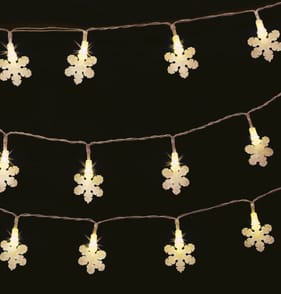 40 LED Snowflake Lights - Warm White