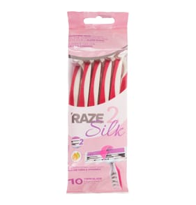 Raze 2 Silk Twin Blade Disposable Razors 10 Pack