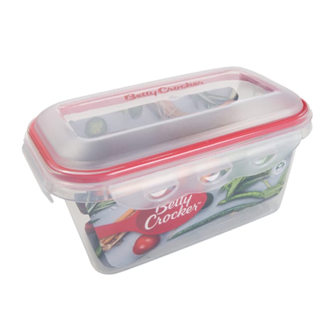 Betty Crocker 3500ml Rectangular Food Container Transparent & Red