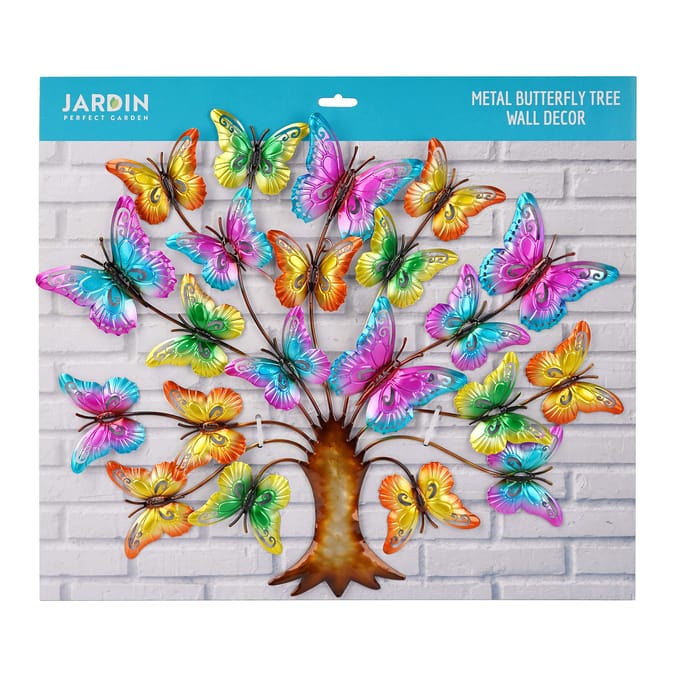 Jardin Colourful Metal Tree Wall - Butterfly