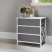 Folding Grey & White 3 Drawer Storage