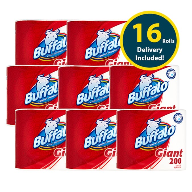 Buffalo Giant 2 Ply Kitchen Towels Twin Pack x8 (Delivery included)