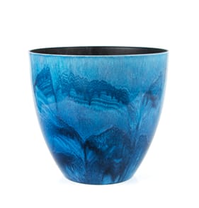 Jardin Glaze Effect Plastic Planter 23cm - Blue