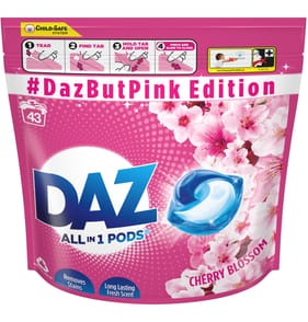DAZ All-in-1 Pods Washing Liquid Capsules 43 Washes Cherry Blossom