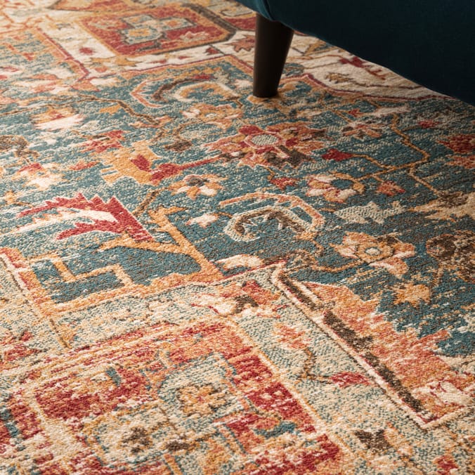 Asiatic Raja Medallion Runner RA09 -Teal/Multi
