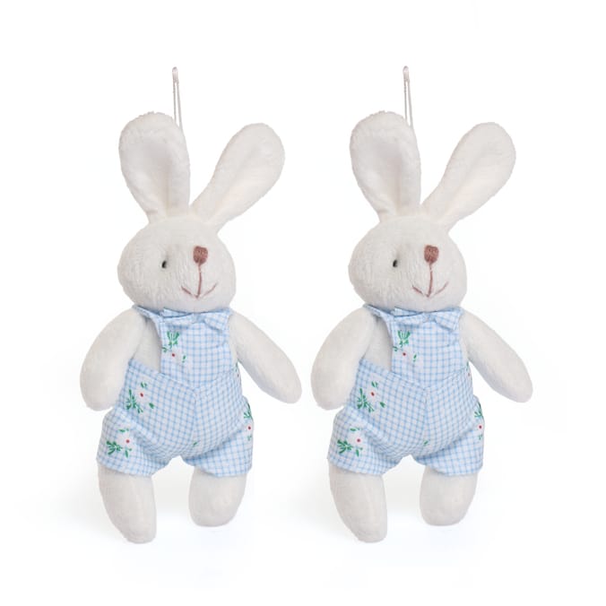 Hoppy Easter Plush Hanging Bunny - Blue