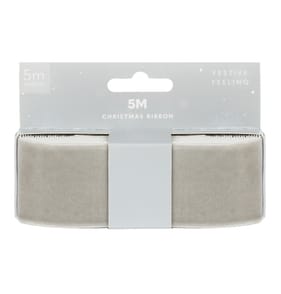 Festive Feeling 5 Metre Christmas Ribbon - Silver