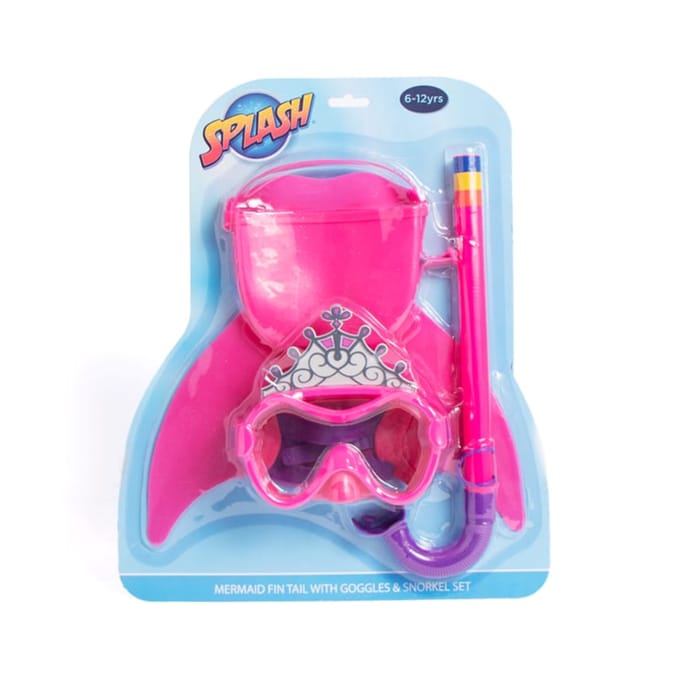 Splash Mermaid Fin Tail With Goggles & Snorkel Set