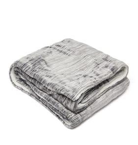 Home Collections Flannel Sherpa Throw - Grey Stripe