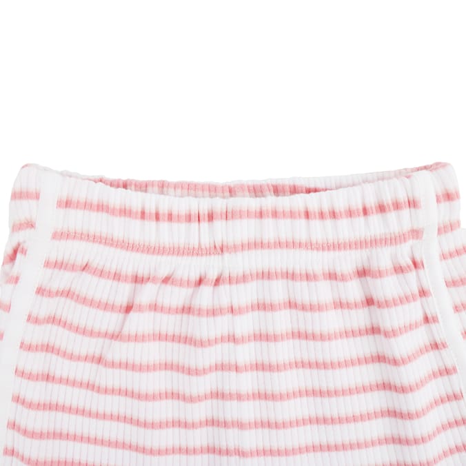 Pure Baby Pink Ribbed Stripe Set
