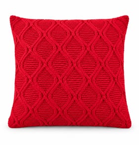 Festive Feeling Chenille Knit Cushion 55cm - Red