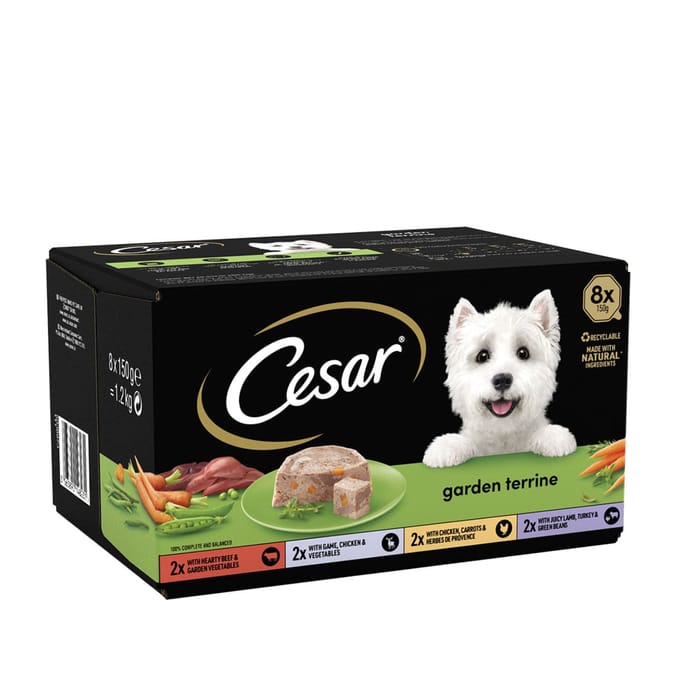 Cesar Garden Terrine Wet Dog Food in Tray 8 x 150g